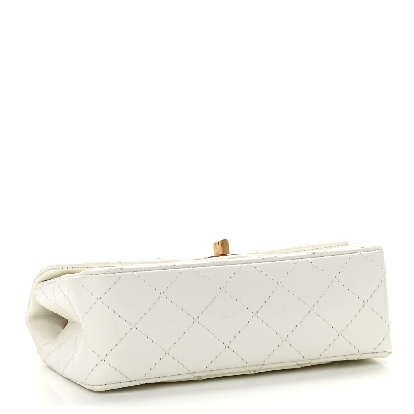Aged Calfskin Quilted 2.55 Reissue Mini Flap White