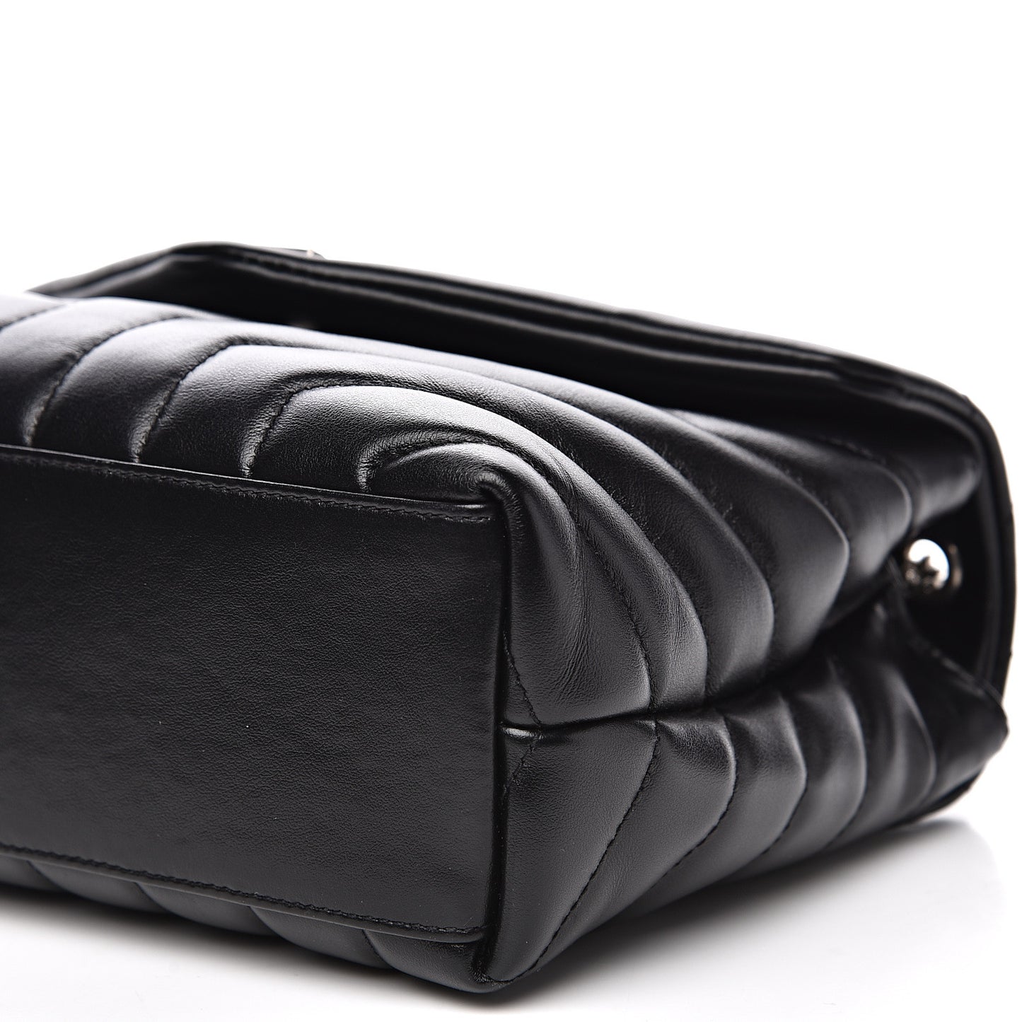 Calfskin Y Quilted Monogram Small Loulou Chain Satchel Black