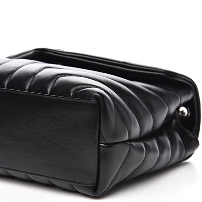 Saint Laurent Calfskin Y Quilted Monogram Small Loulou Chain Satchel Black 9 of 9