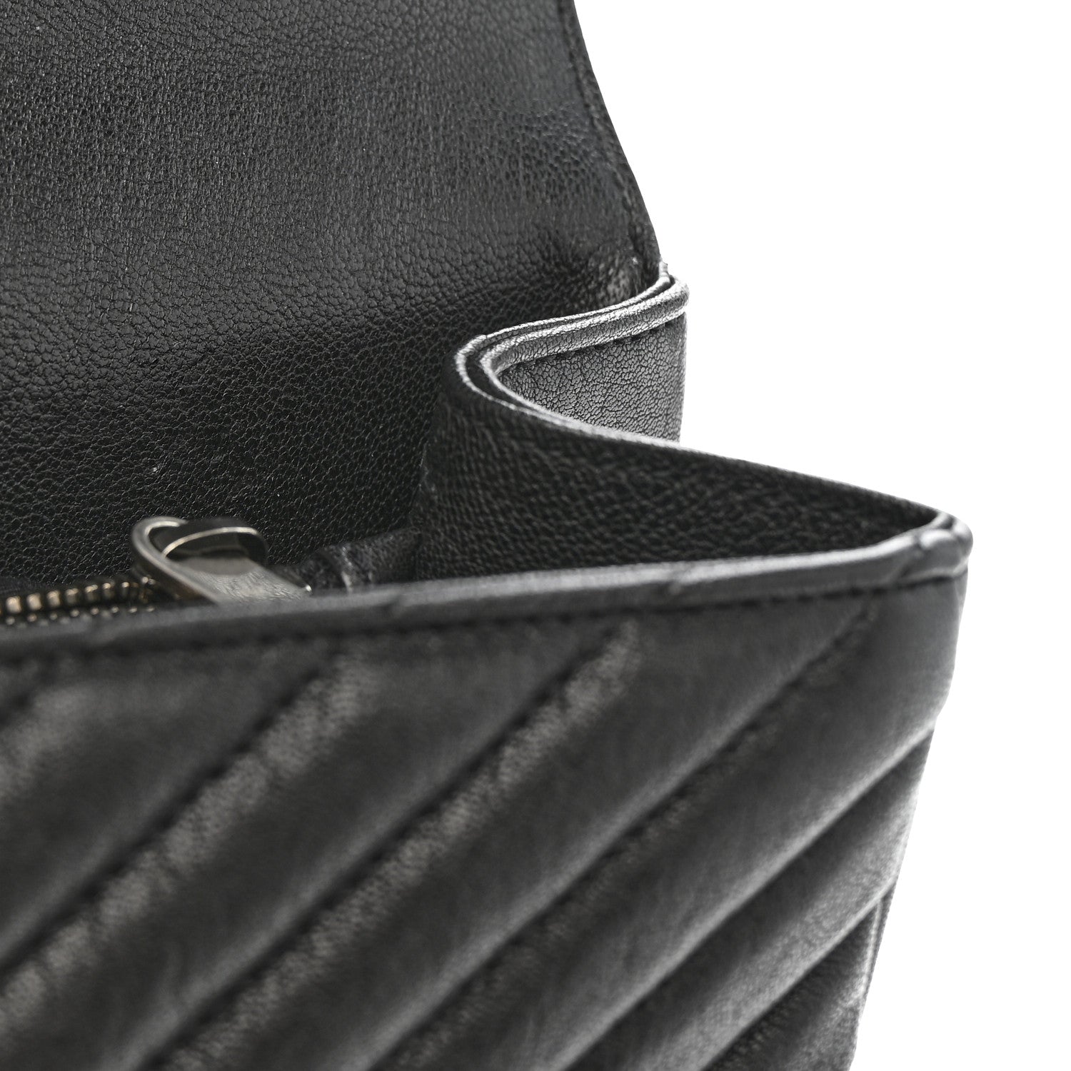 Saint Laurent Sheepskin Matelasse Chevron Monogram Large College Satchel Black 12 of 13