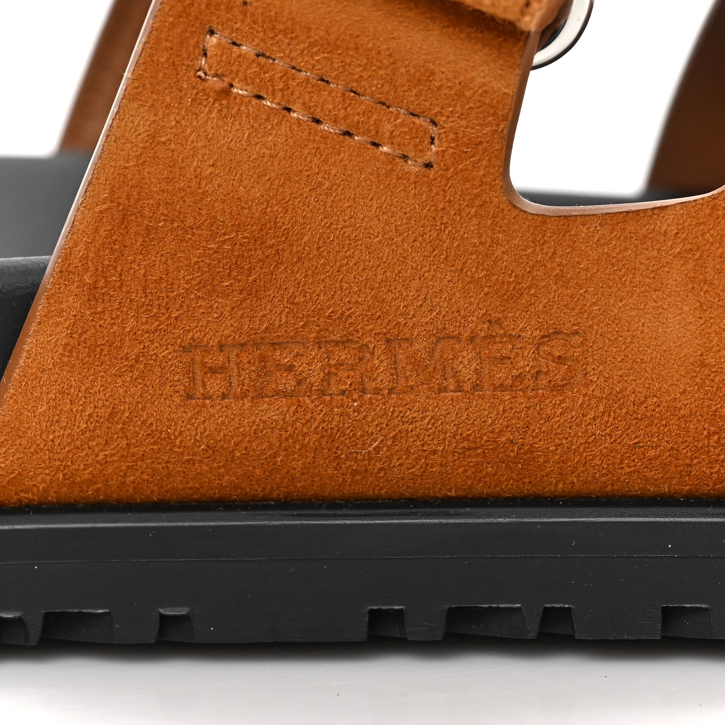Suede Goatskin Womens Chypre Sandals 38.5 Naturel