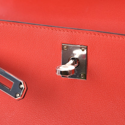 Hermes Swift Kelly Pochette Clutch Rouge Tomate 17 of 26