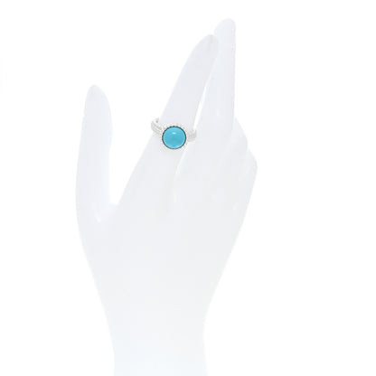Van Cleef & Arpels 18K White Gold Turquoise Perlee Couleurs Ring 52 6 2 of 6