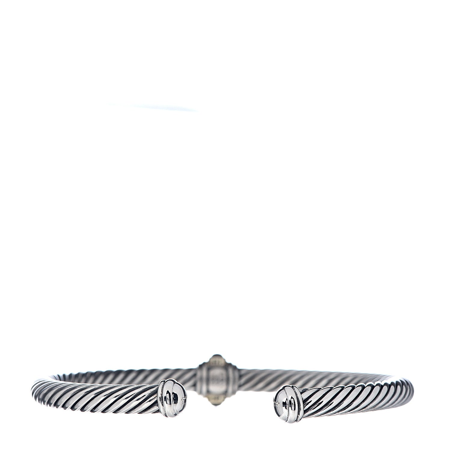 David Yurman Sterling Silver 14K Yellow Gold Rhodolite Garnet Pink Tourmaline 5mm Cable Renaissance Station Bracelet 3 of 4