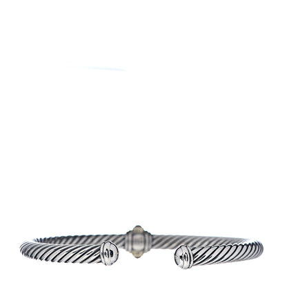 David Yurman Sterling Silver 14K Yellow Gold Rhodolite Garnet Pink Tourmaline 5mm Cable Renaissance Station Bracelet 3 of 4