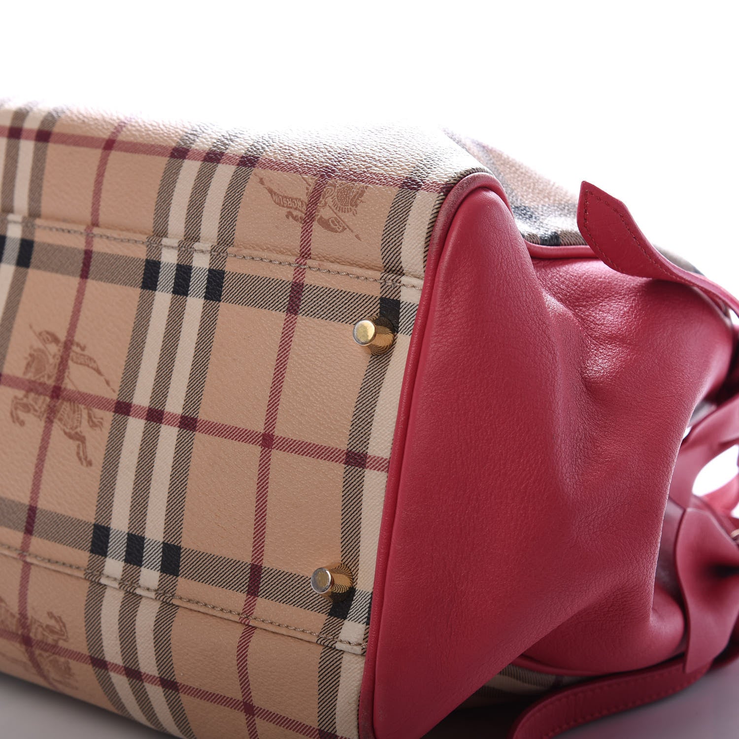 Burberry Haymarket Check Bow Canterbury Tote Pink 9 of 9
