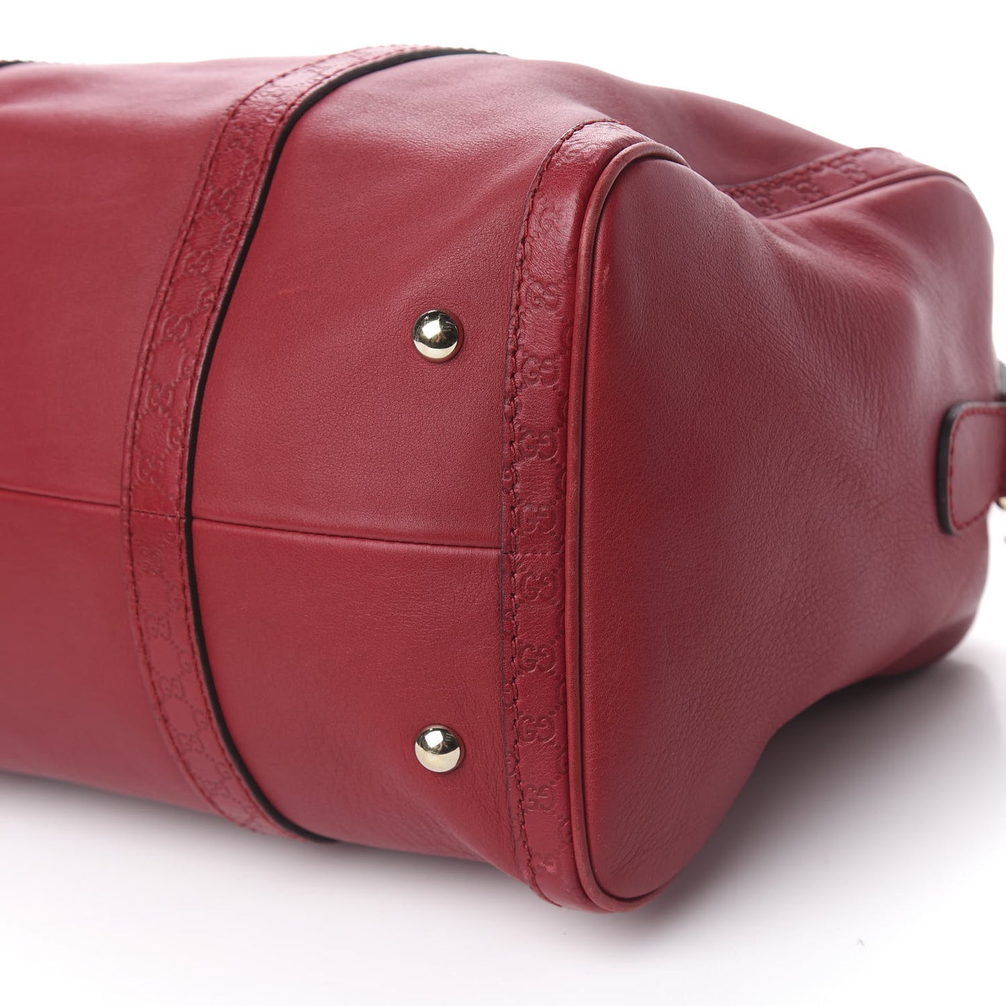 Calfskin Microguccissima Trim Medium Boston Raspberry Red