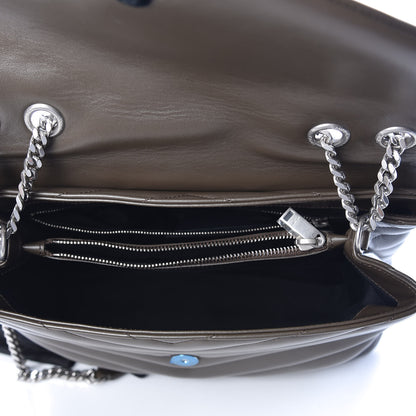 Saint Laurent Calfskin Y Quilted Monogram Medium Loulou Chain Satchel Kaki Fonce 5 of 8