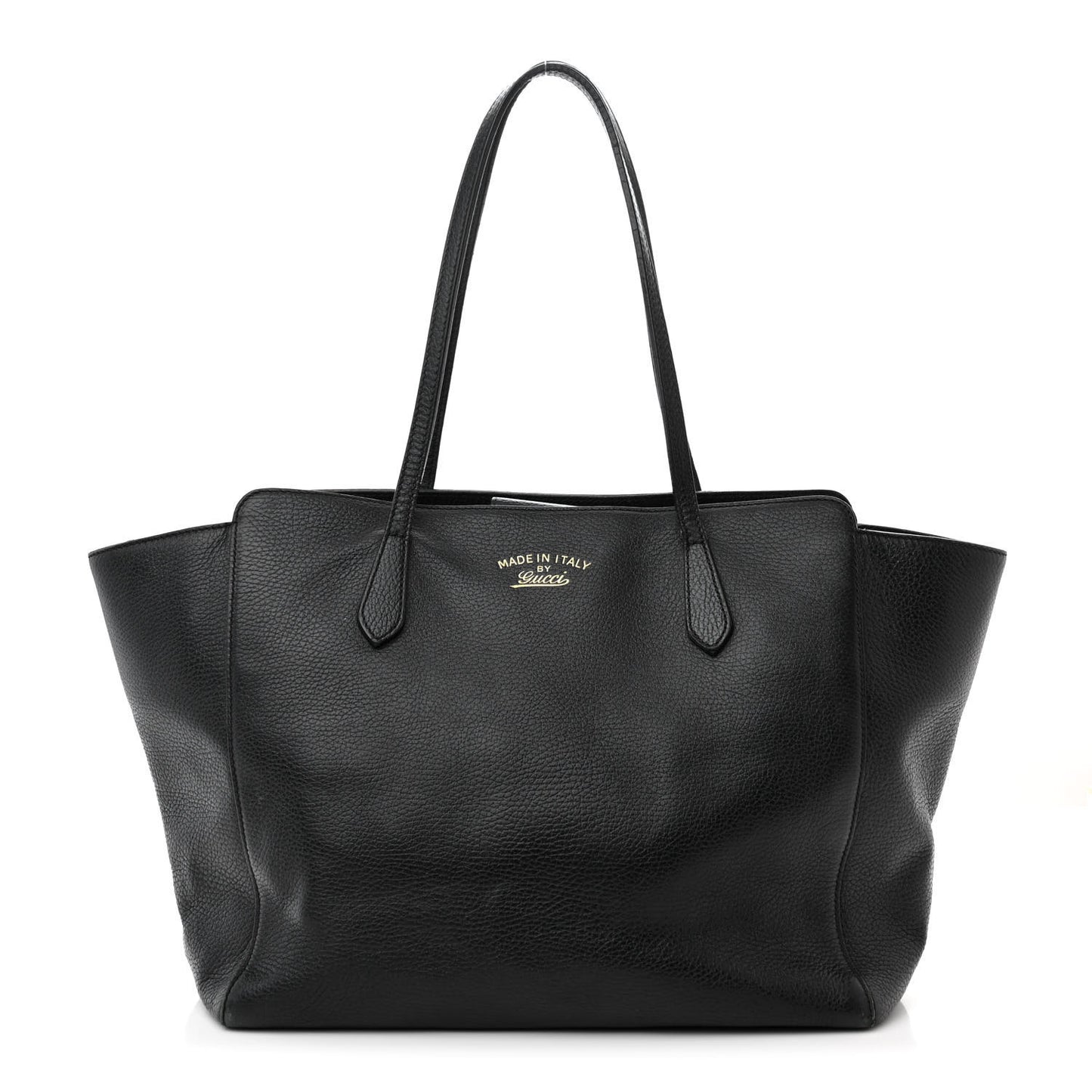 Pebbled Calfskin Medium Swing Tote Black