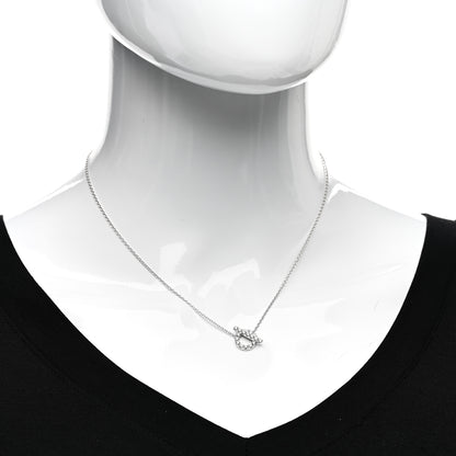 Hermes 18K White Gold Diamond Finesse Pendant Necklace 2 of 5
