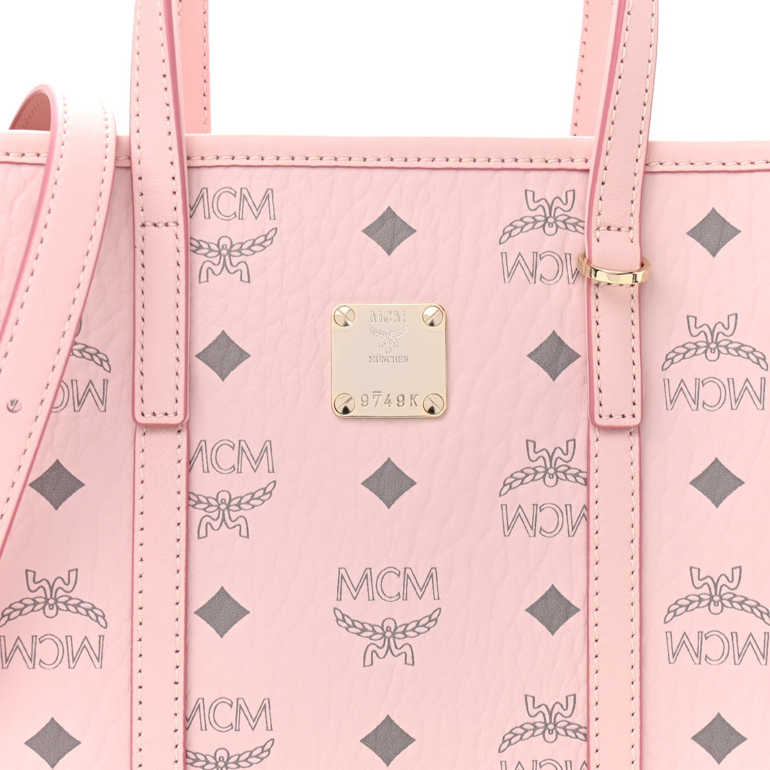 MCM Visetos Mini Toni Shopper Tote Light Pink 9 of 11