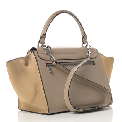 Celine Drummed Calfskin Suede Small Trapeze Dune 3 of 19