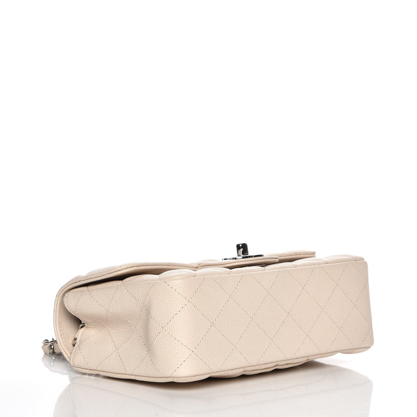 Caviar Quilted Mini Rectangular Flap Light Beige