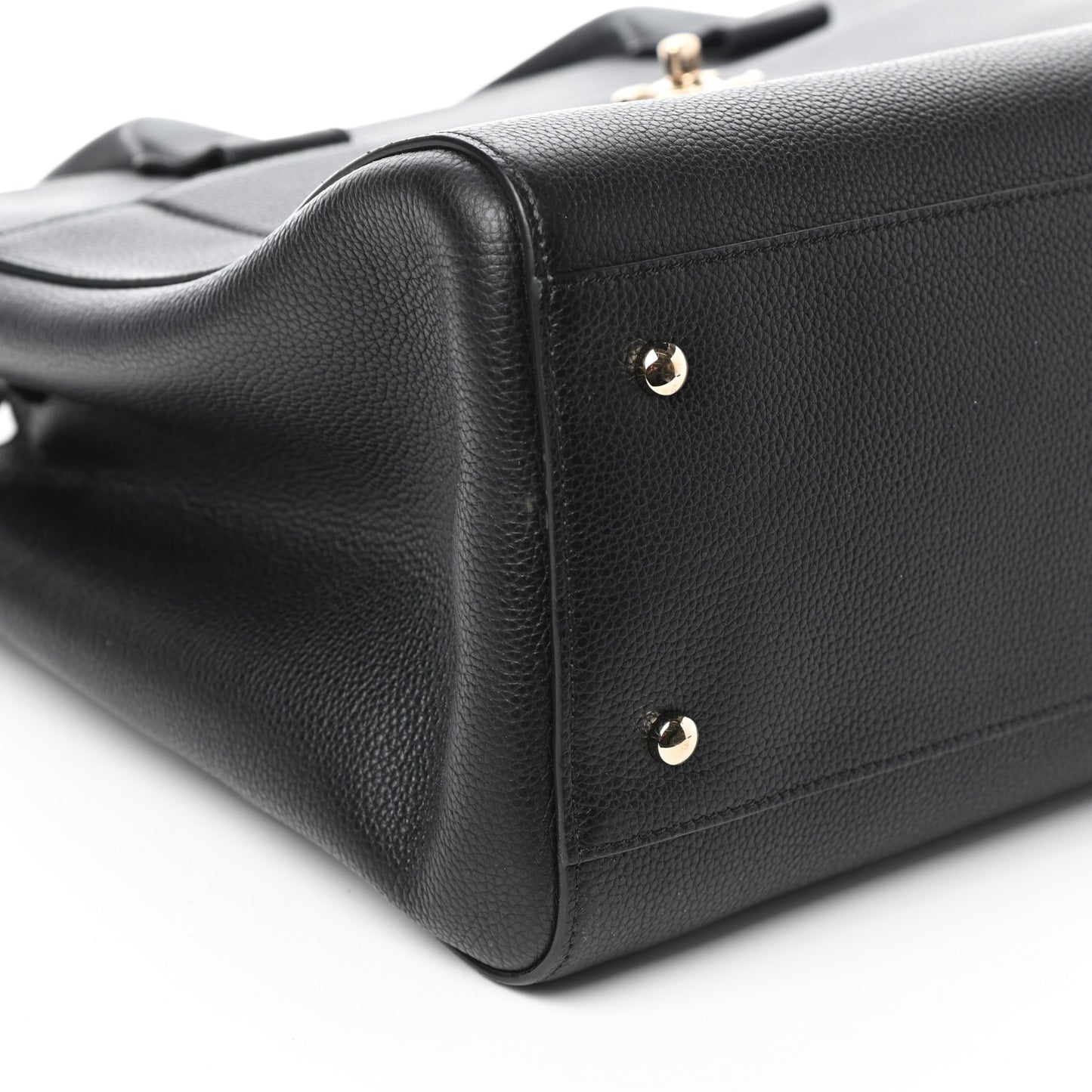 Grained Calfskin Medium Neo Executive Shopper Tote Black