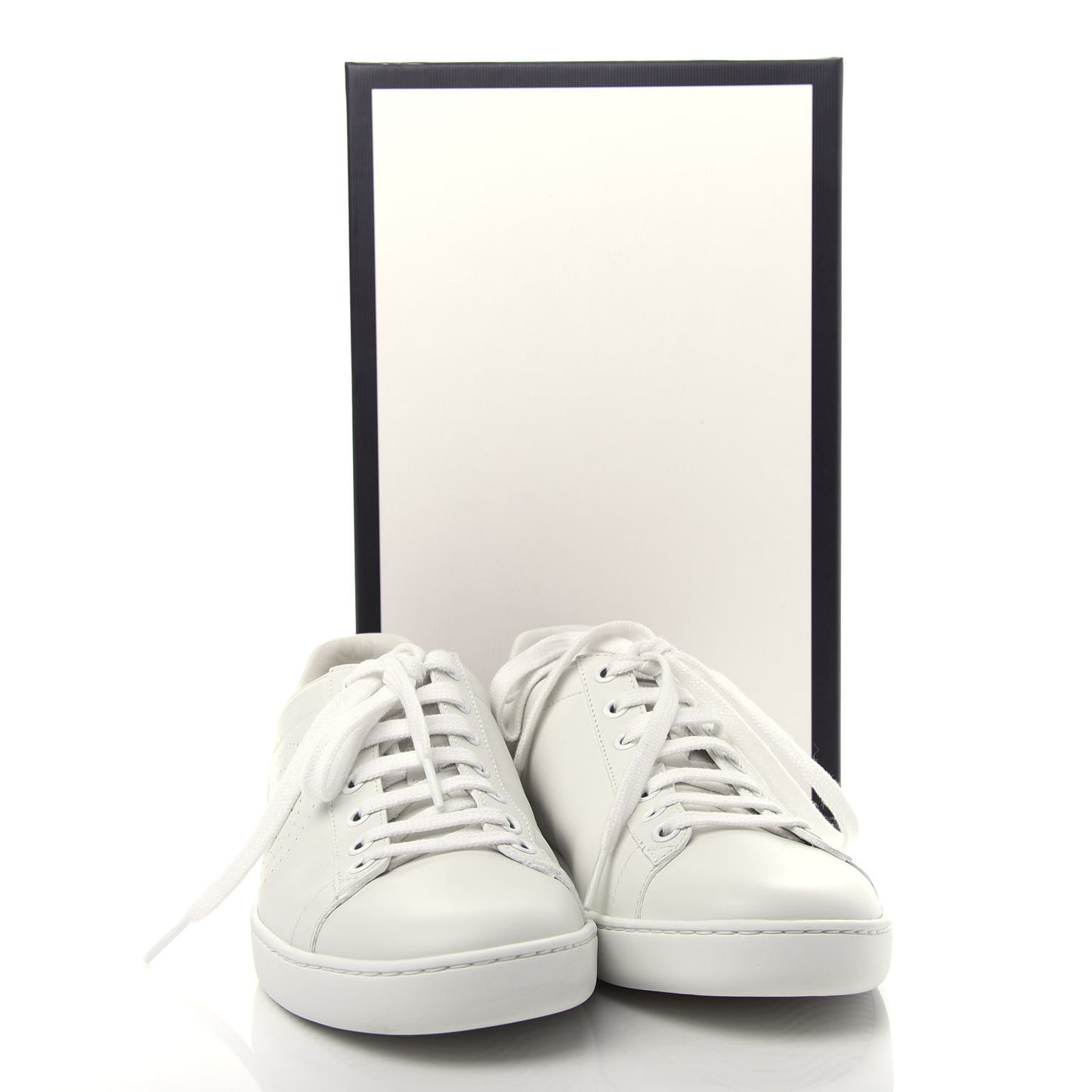 Calfskin Interlocking G Perforated Womens Ace Sneakers 39 White Grey Sky
