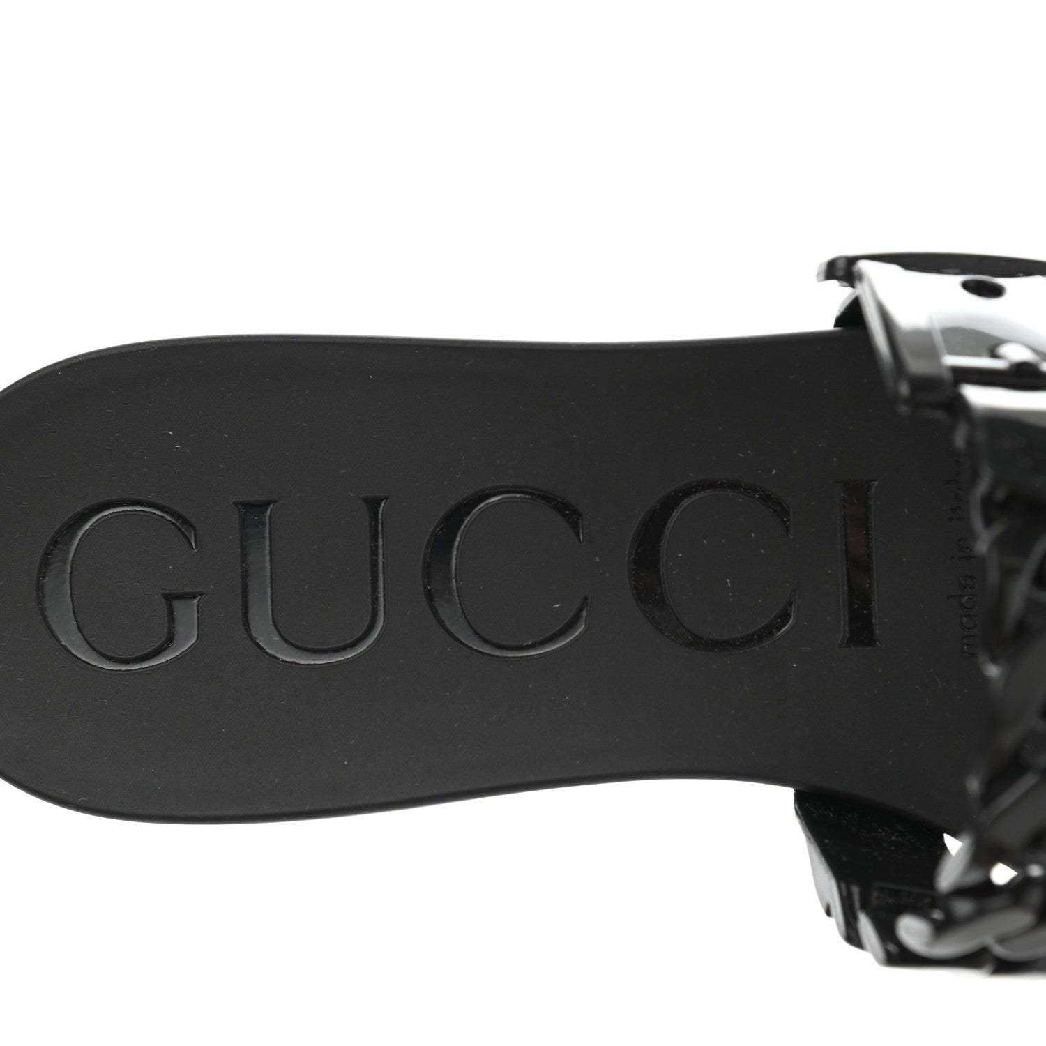 Gucci Rubber Womens Slide Sandals 38 Black 7 of 8