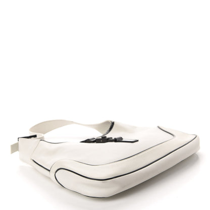Gucci Calfskin Jackie O Hobo White Black 4 of 11