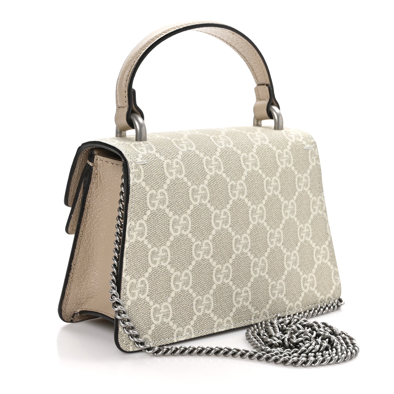 Gucci GG Supreme Monogram Mini Dionysus Top Handle Bag Beige Mystic White Oatmeal 3 of 10