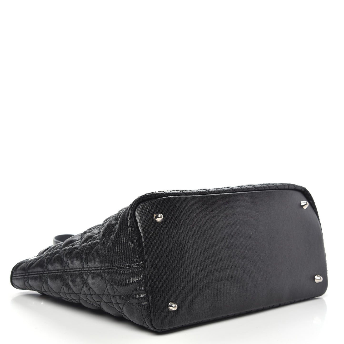 Coated Canvas Cannage Medium Panarea Tote Black