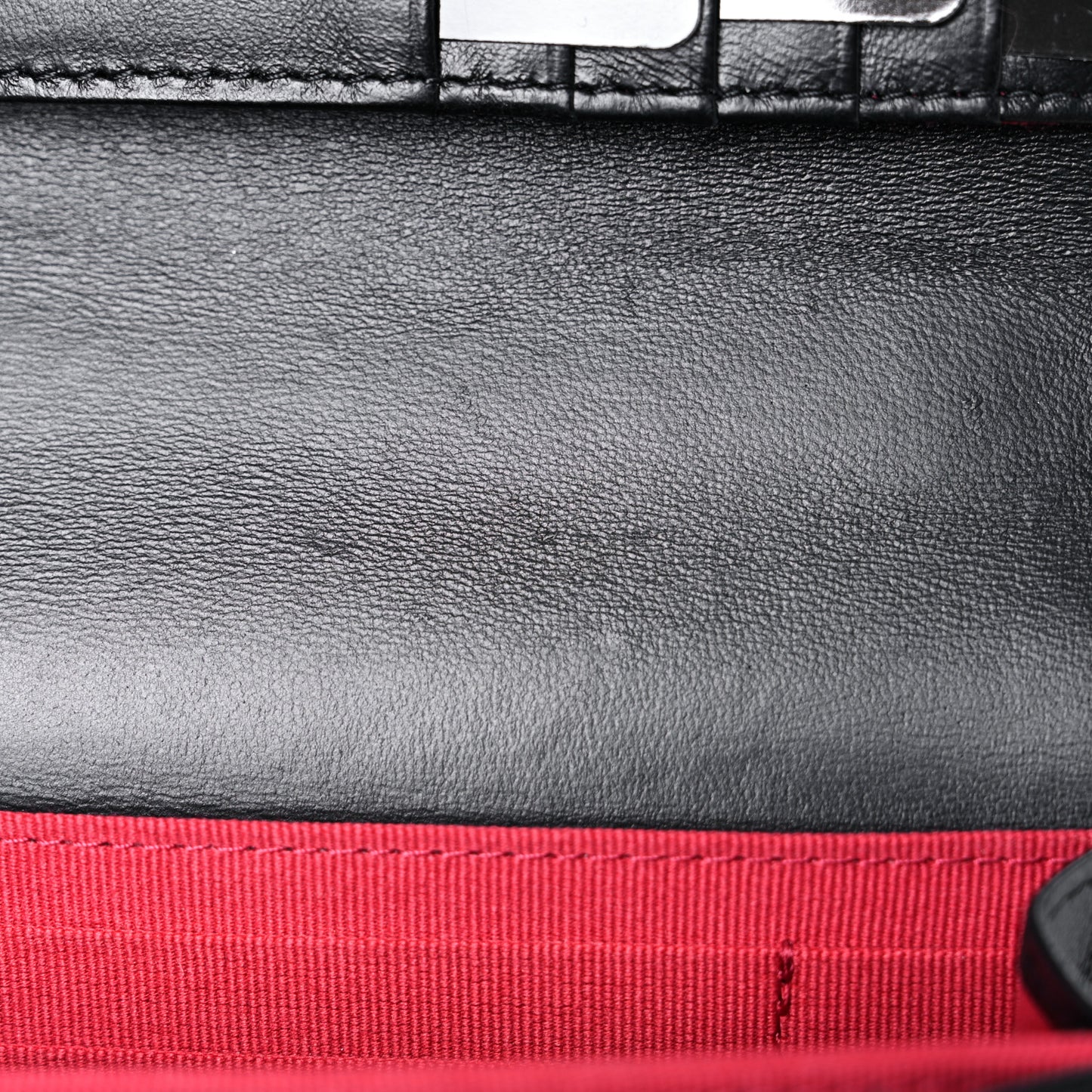 Lambskin Enamel Quilted Pending CC Clutch With Chain Black