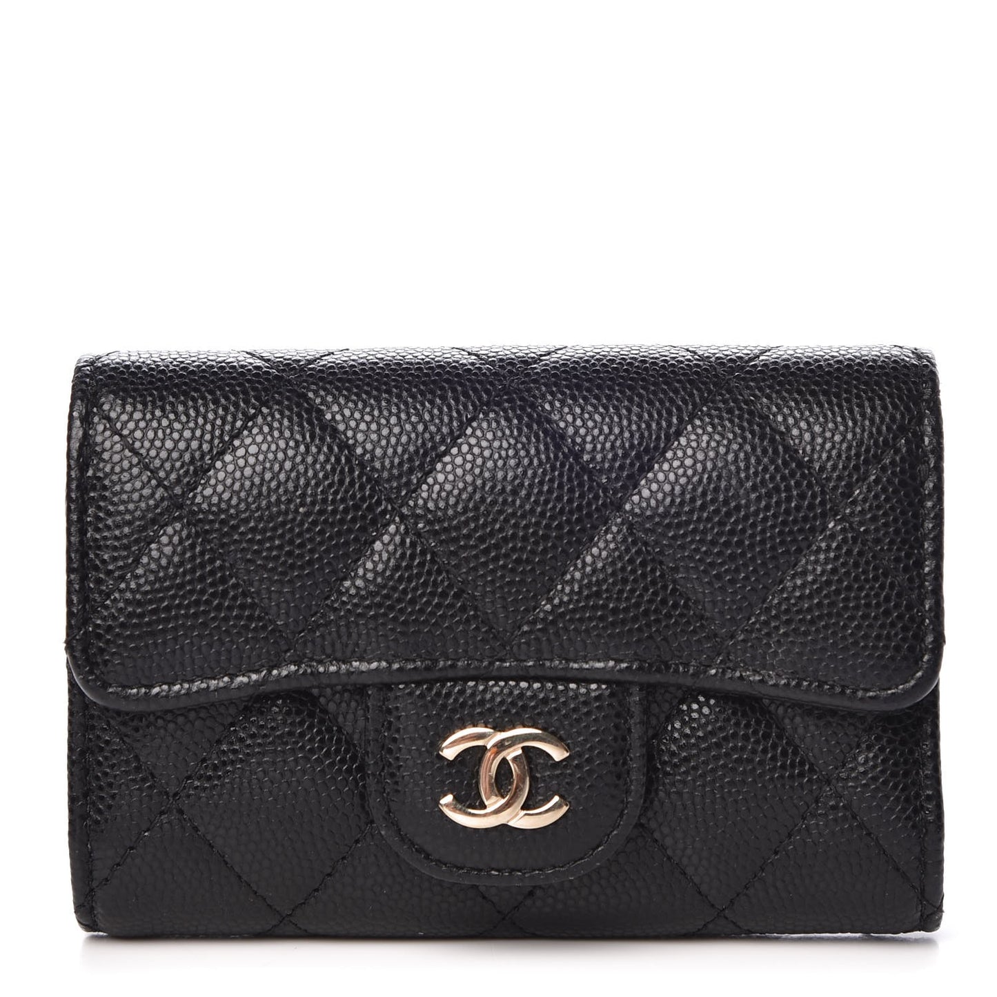 Caviar Quilted Classic 4 Key Holder Wallet Black