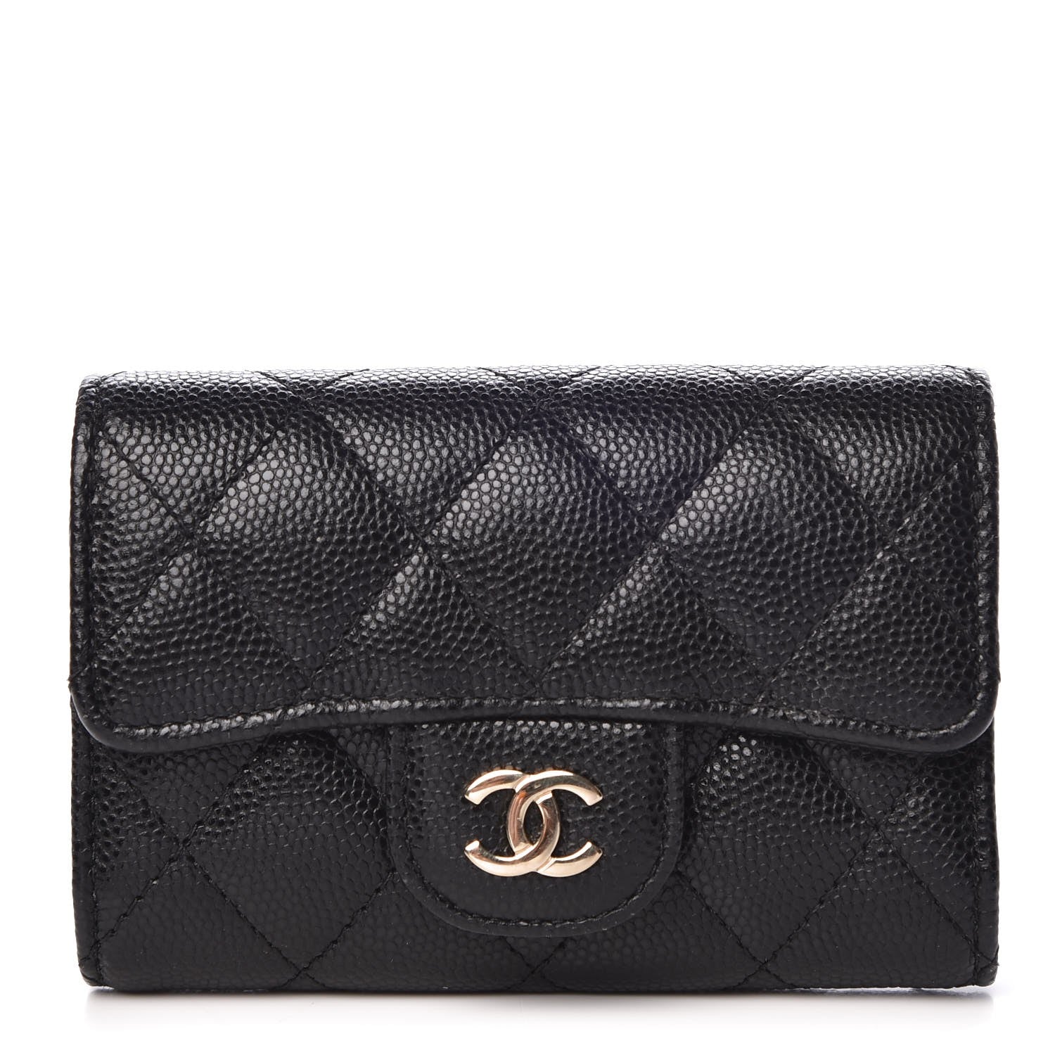 Chanel Caviar Quilted Classic 4 Key Holder Wallet Black 1 of 9