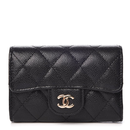Chanel Caviar Quilted Classic 4 Key Holder Wallet Black 1 of 9