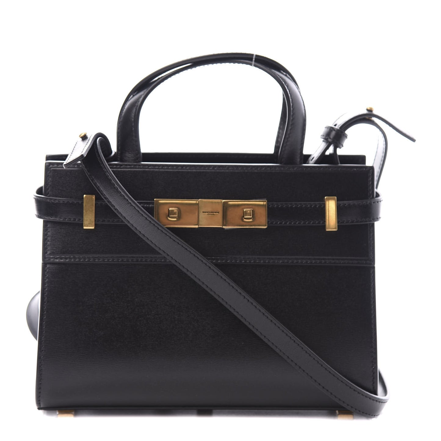 Smooth Calfskin Manhattan Nano Shopper Tote Black