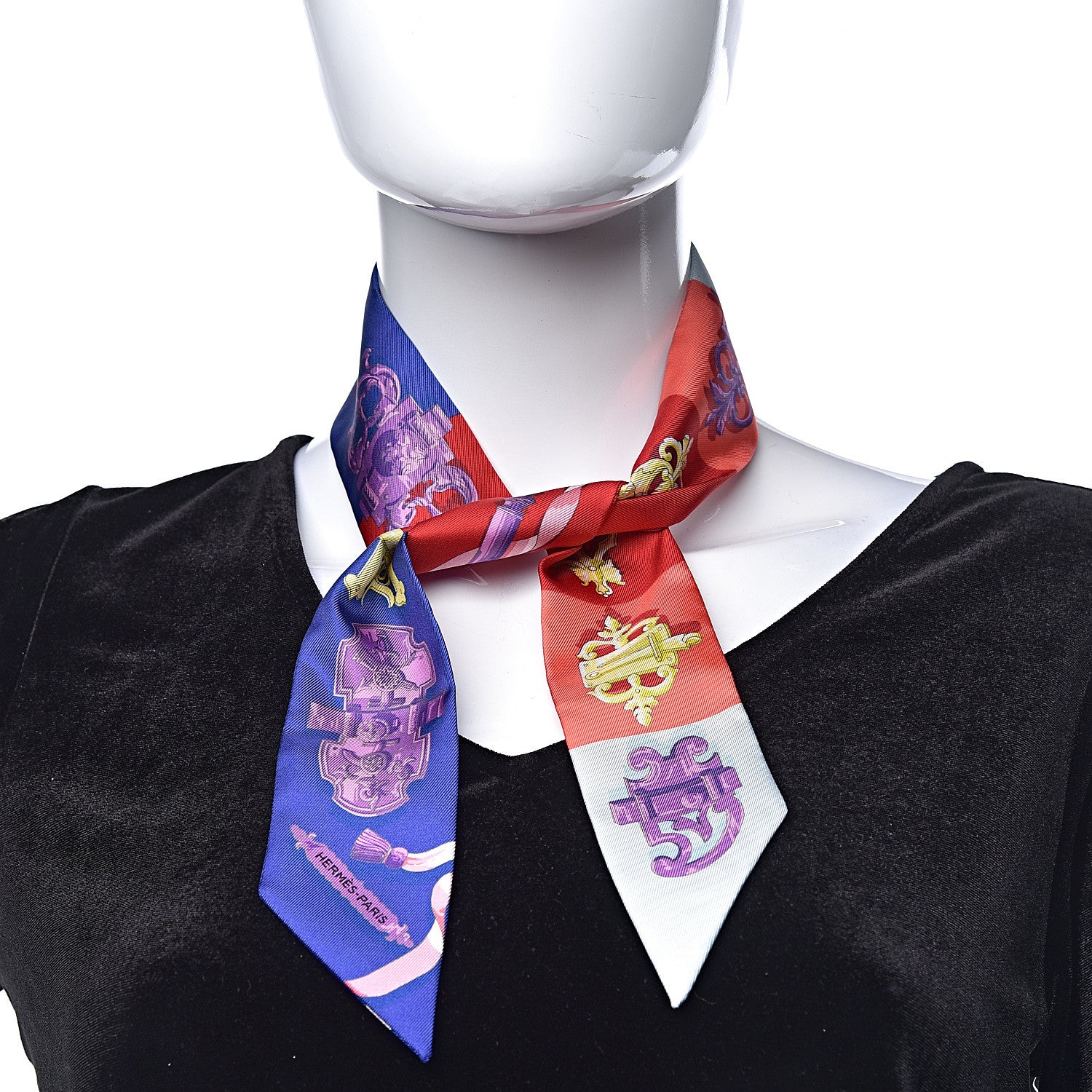 Hermes Silk Ferronnerie Twilly Mauve Rouge Ciel 2 of 4