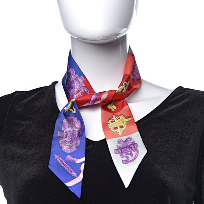 Hermes Silk Ferronnerie Twilly Mauve Rouge Ciel 2 of 4