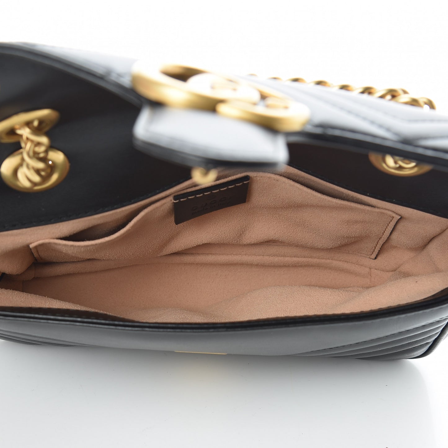 Calfskin Matelasse Mini GG Marmont Shoulder Bag Black