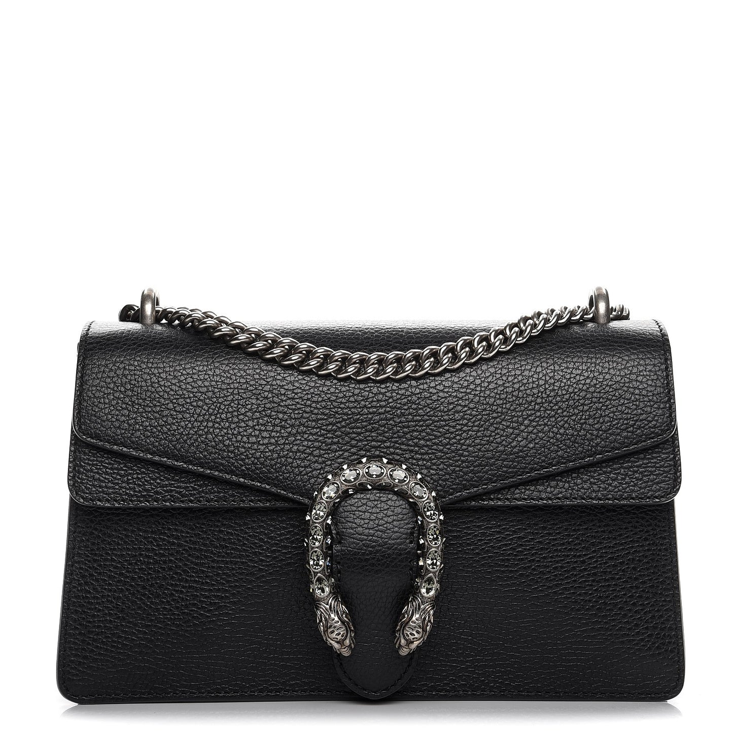 Pebbled Calfskin Small Dionysus Shoulder Bag Black