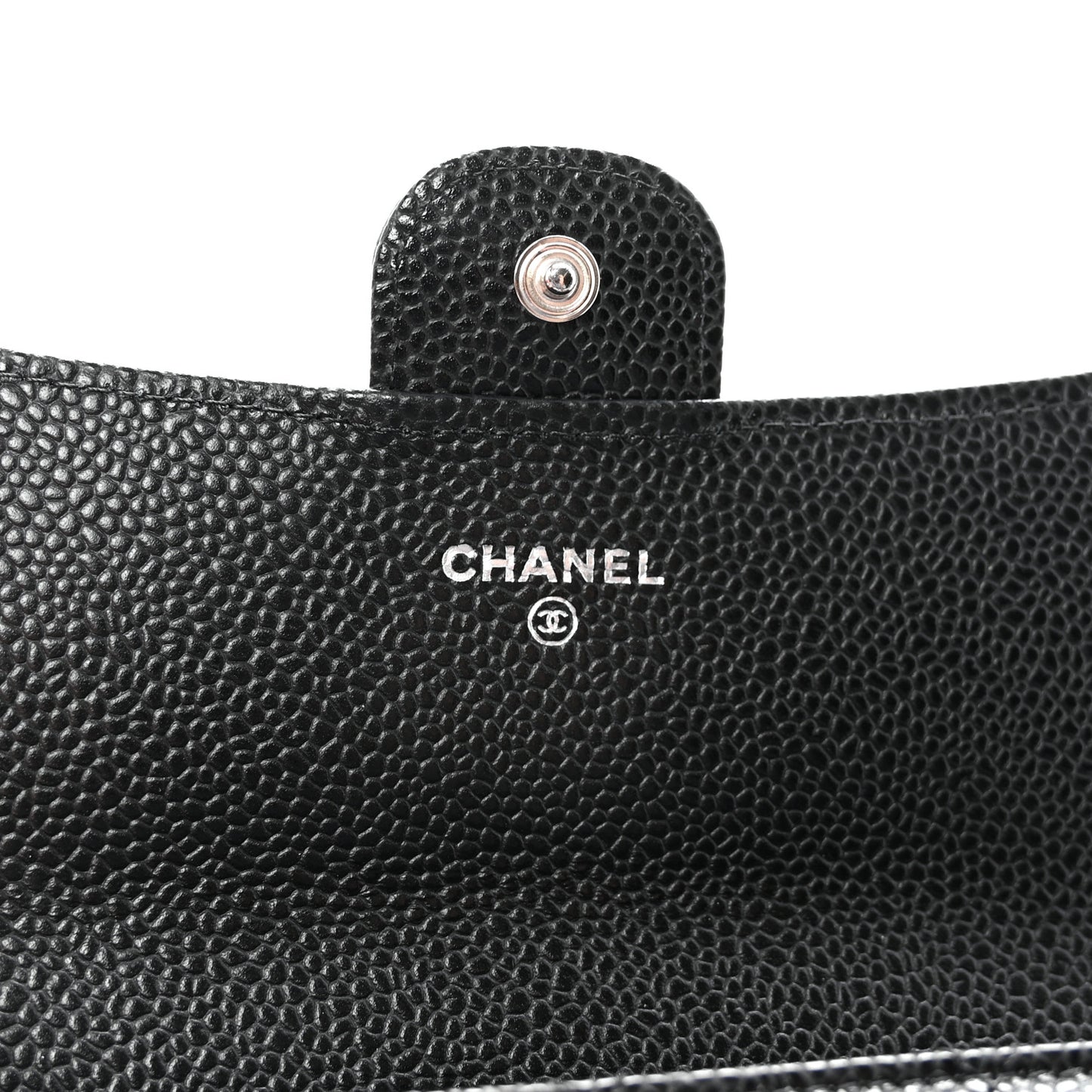 Caviar Quilted Large Gusset Flap Wallet Black
