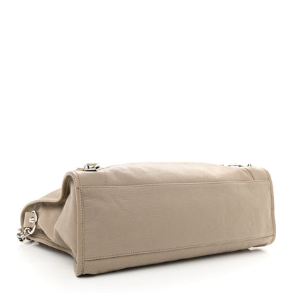 Balenciaga Chevre Silver Metallic Edge Hardware City Beige Dune Argille 5 of 9