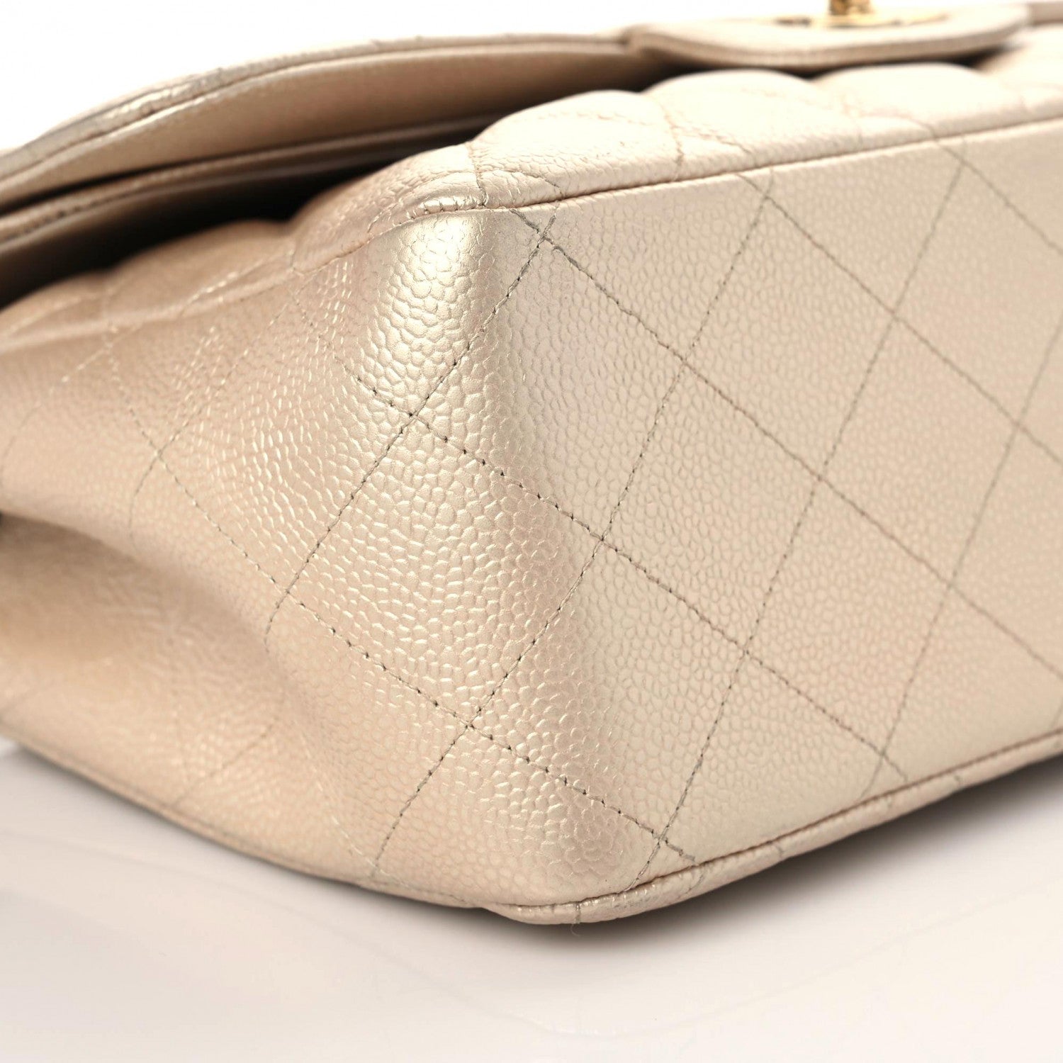 Chanel Iridescent Caviar Quilted Jumbo Double Flap Beige 5 of 16