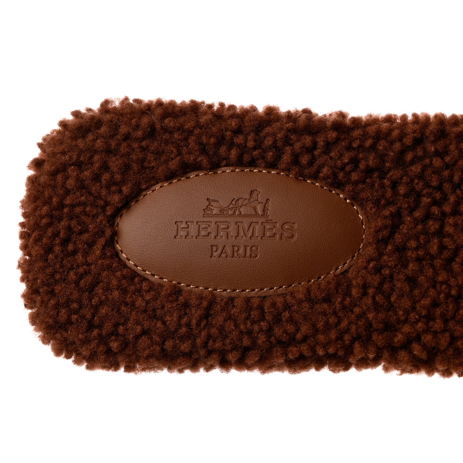 Hermes Woolskin Oran Sandals 39 Cognac 6 of 8