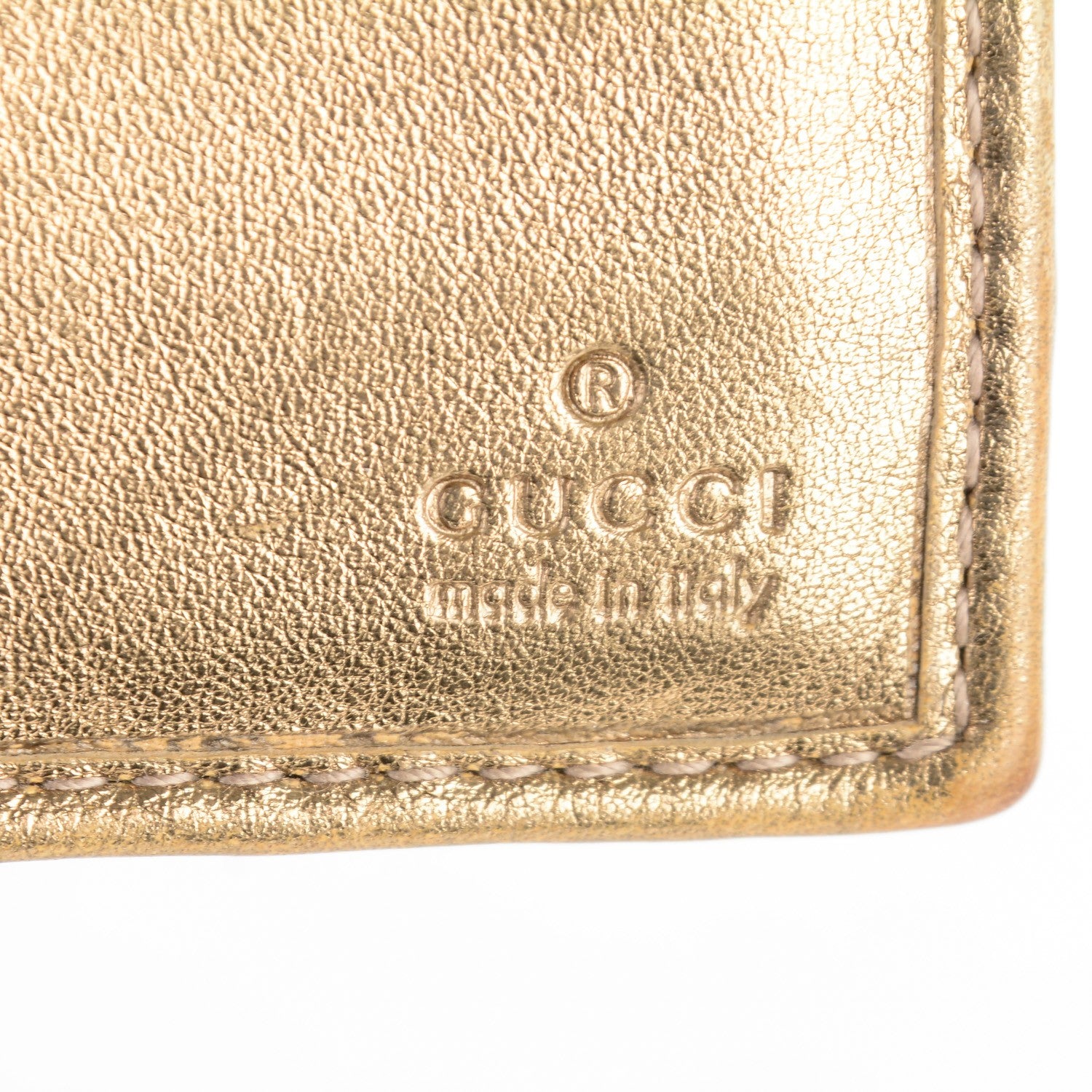 Gucci Satin Monogram Abbey Continental Wallet Gold 7 of 8