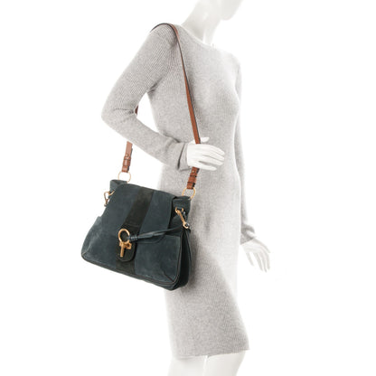 Chloe Suede Medium Lexa Shoulder Bag Silver Blue 2 of 6