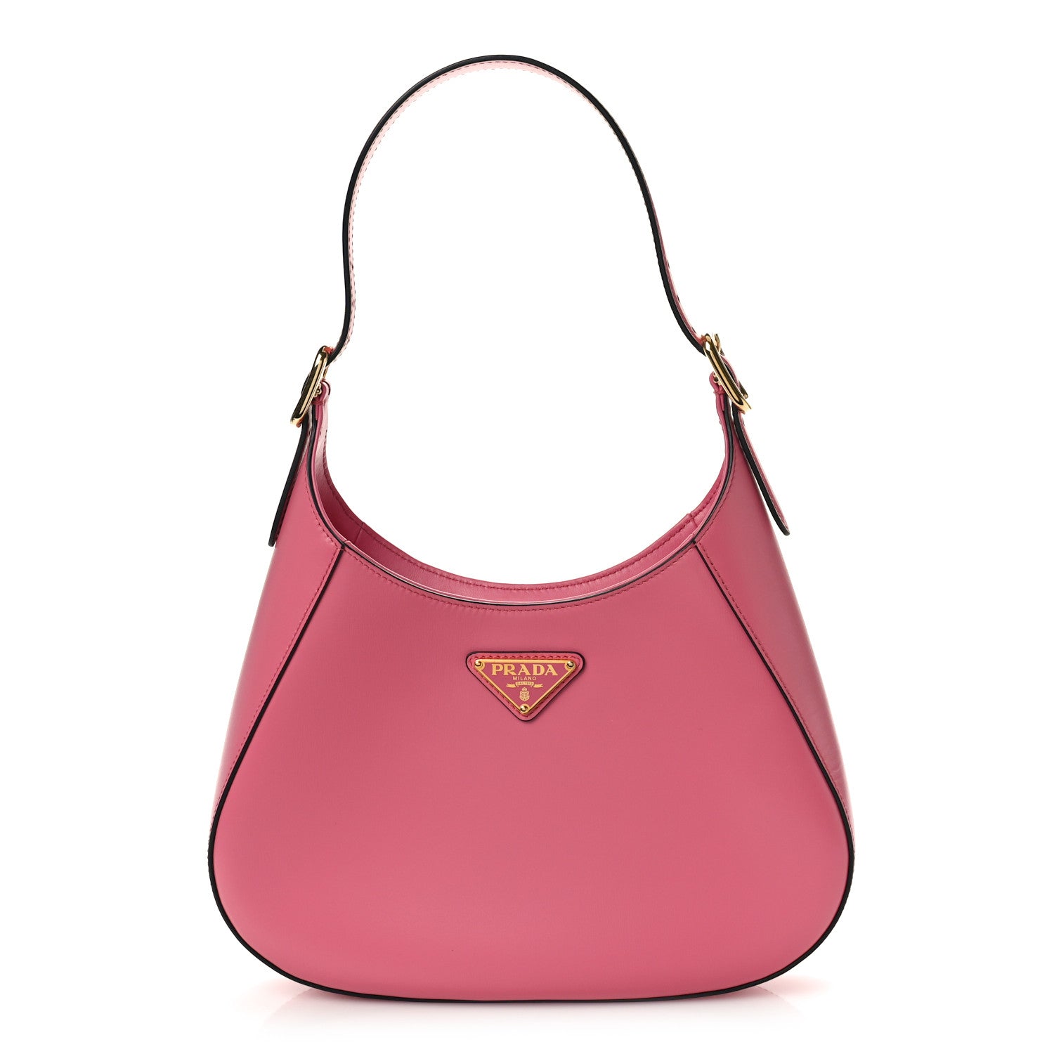 Prada Spazzolato Cleo Shoulder Bag Black Pink 1 of 9