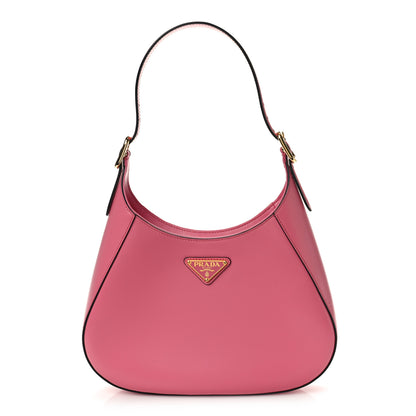 Prada Spazzolato Cleo Shoulder Bag Black Pink 1 of 9