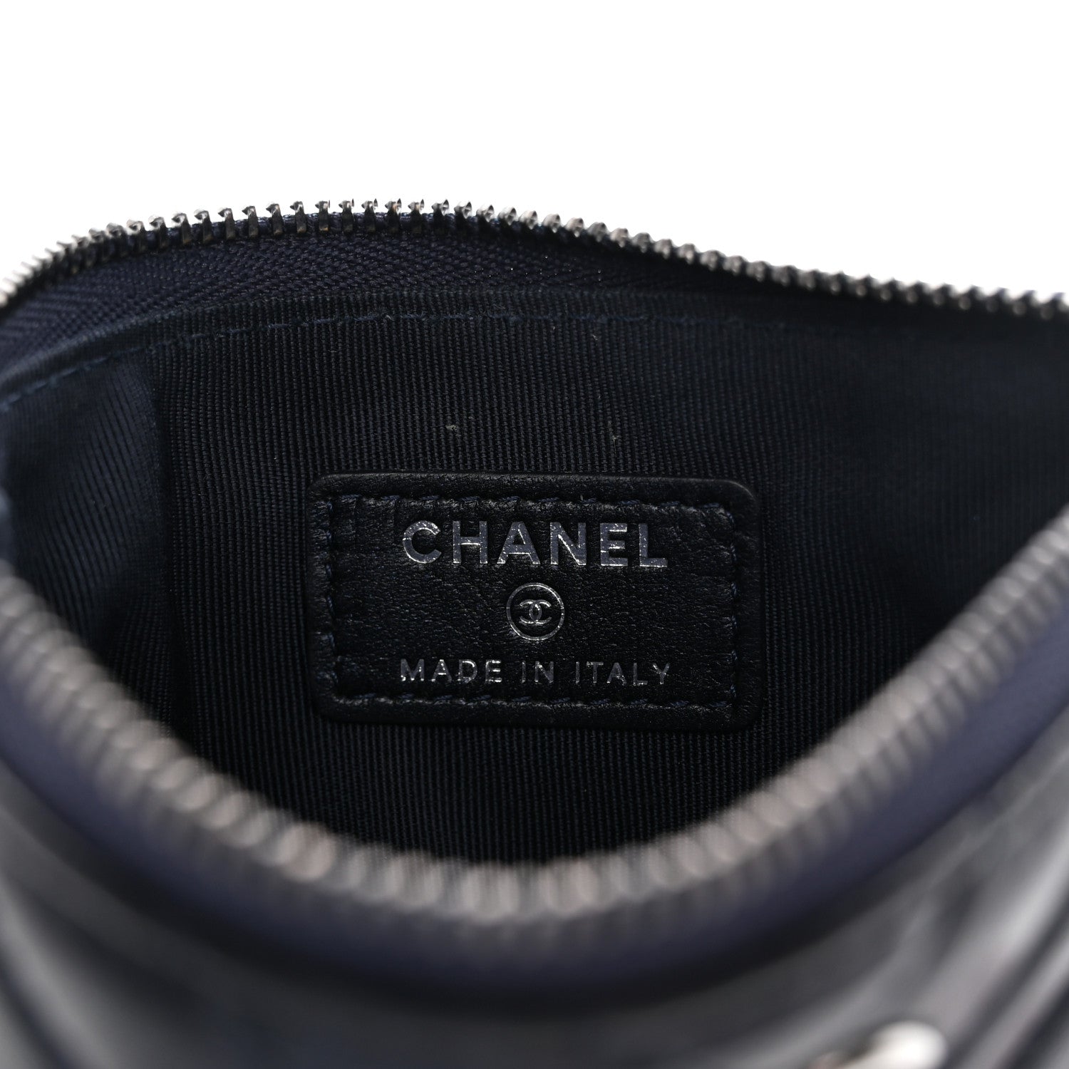 Chanel Lambskin Chevron Quilted Studded Small Cosmetic Case Black 6 of 11