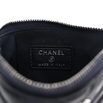 Chanel Lambskin Chevron Quilted Studded Small Cosmetic Case Black 6 of 11