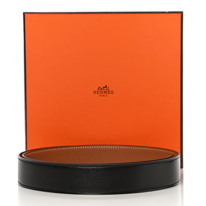 Hermes Box Togo 32mm Belt Strap 85 Black Gold 9 of 9