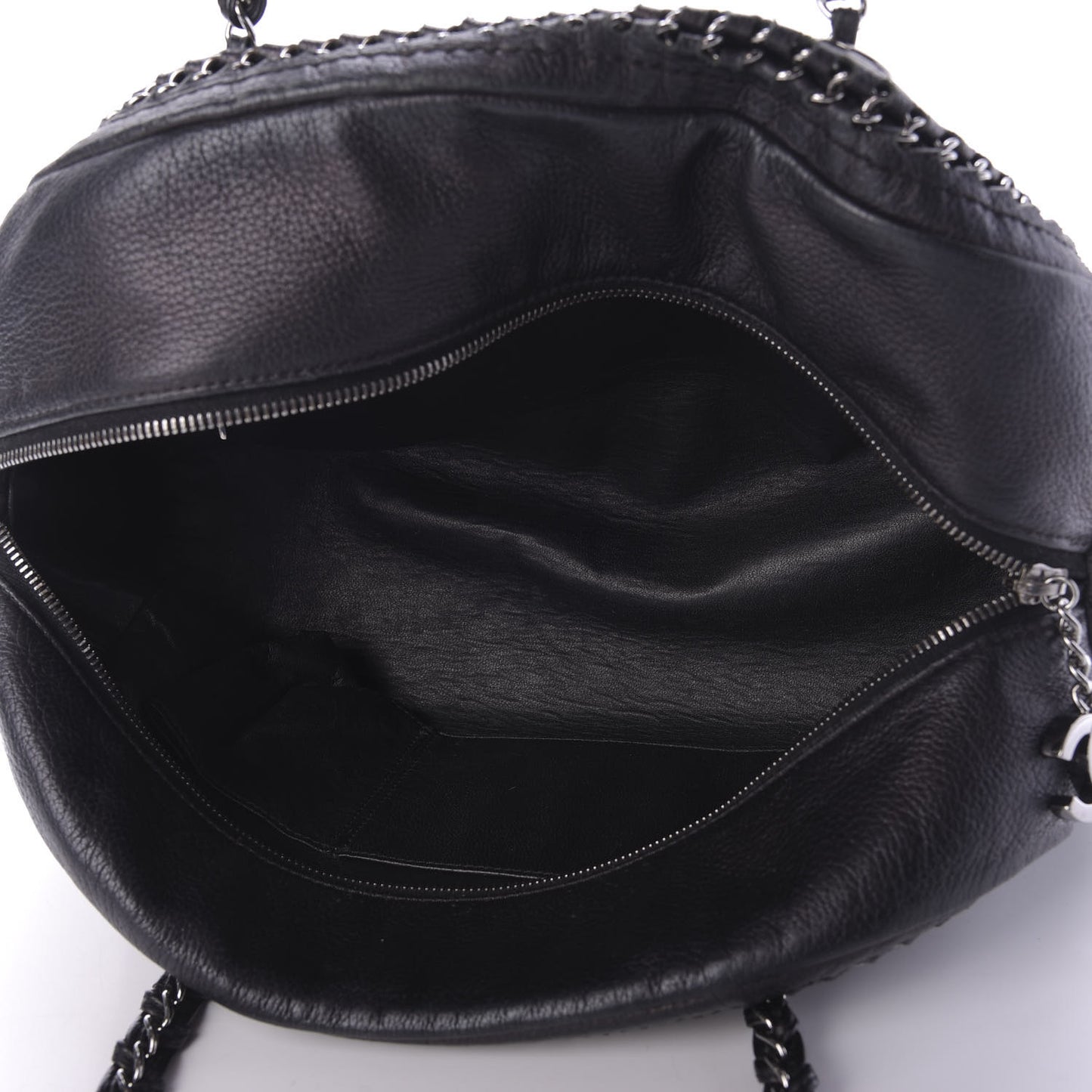 Goatskin Medium Luxe Ligne Bowler Black