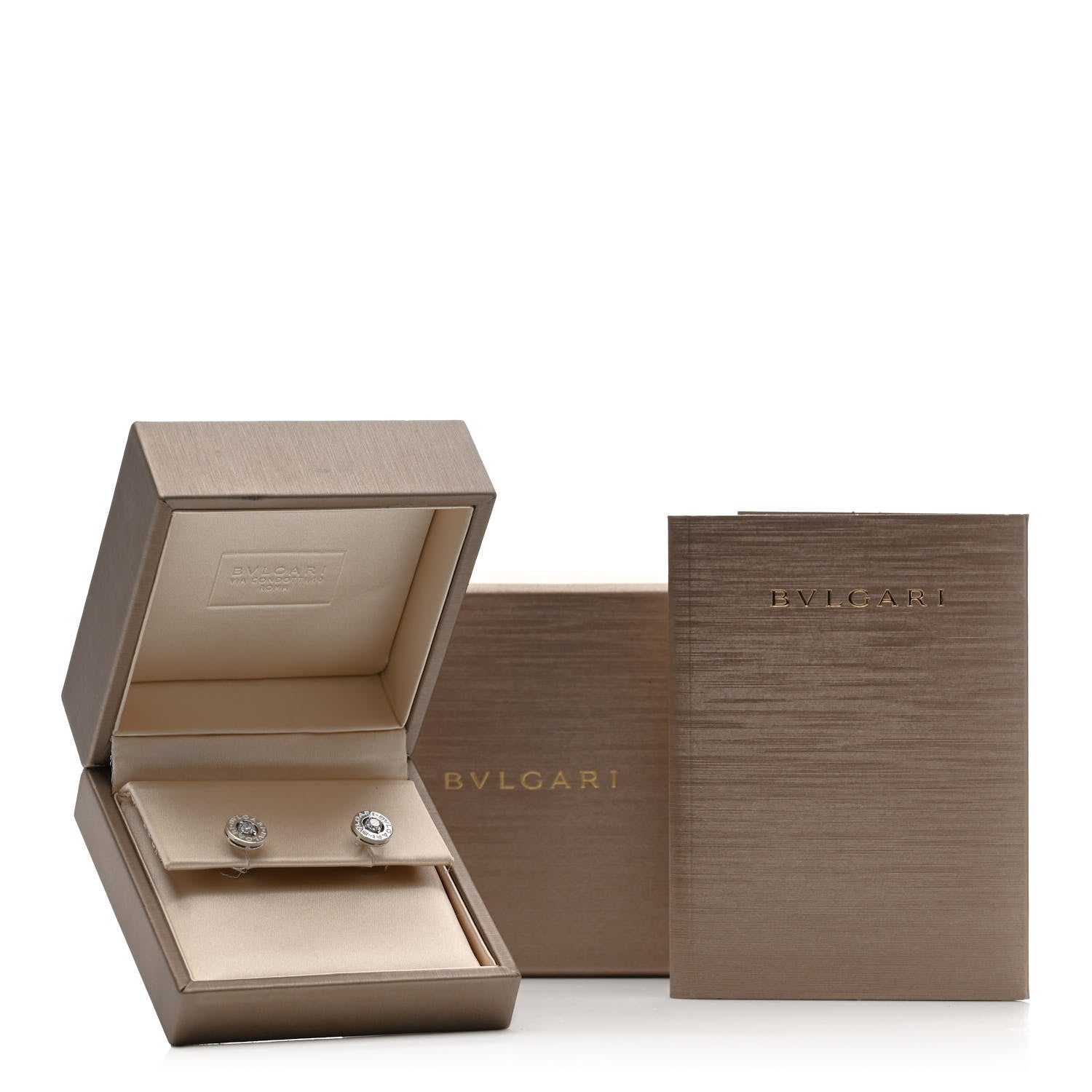 Bulgari BVLGARI 18K White Gold Diamond Stud Earrings 5 of 5