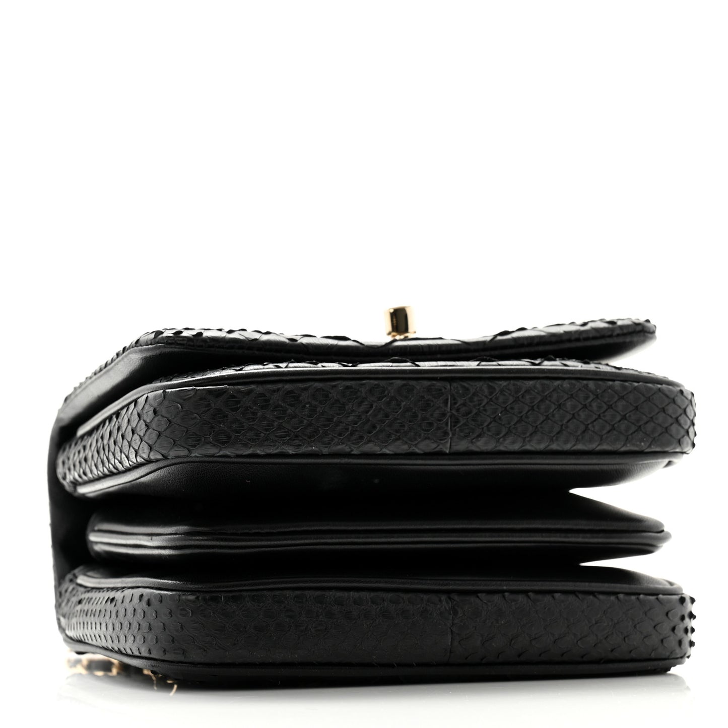 Snakeskin Quilted Mini Citizen Chic Flap Black