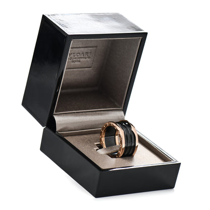 Bulgari 18K Rose Gold Black Ceramic B.Zero1 Four-Band Ring 57 8 6 of 6