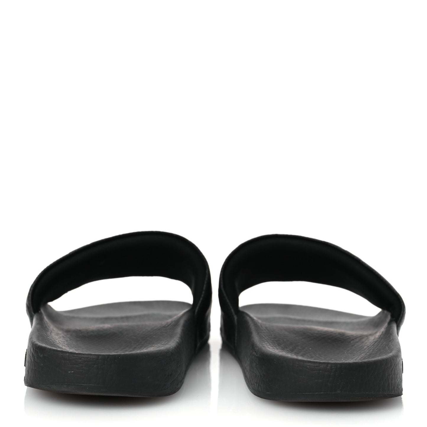 Rubber GG Monogram Mens Slide Sandals 11 Black