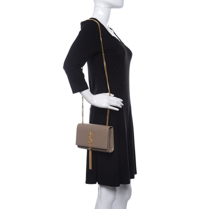 Saint Laurent Grain De Poudre Small Monogram Kate Tassel Satchel Nude Powder 2 of 9