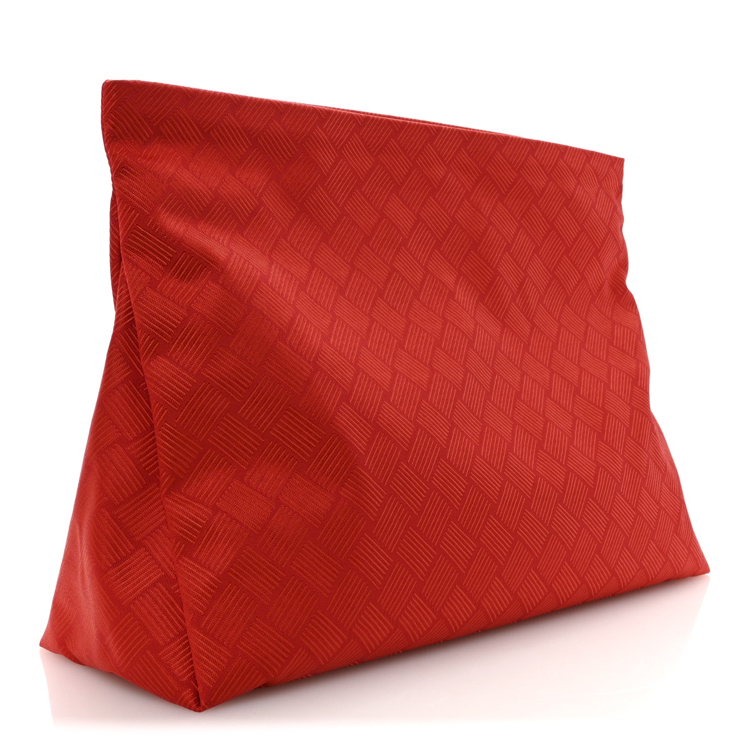 Bottega Veneta Econyl Jacquard Nylon Intreccio Zip Pouch Clutch Tomato 3 of 8
